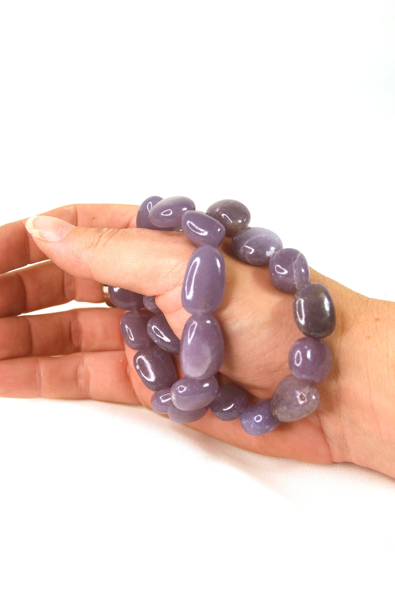 Lepidolite 10-15mm Tumbled Stone Bracelet